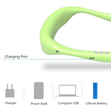 將圖片載入圖庫檢視器 Neck Band Fan White Mini Portable Fan Double Wind Head Neck Fan - Strange Shopper