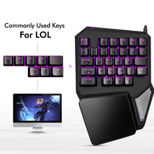 Load image into Gallery viewer, Single Handed Game keyboard one hand Ergonomic Gaming Keypad For PUBG gun PC Laptop - Strange Shopper