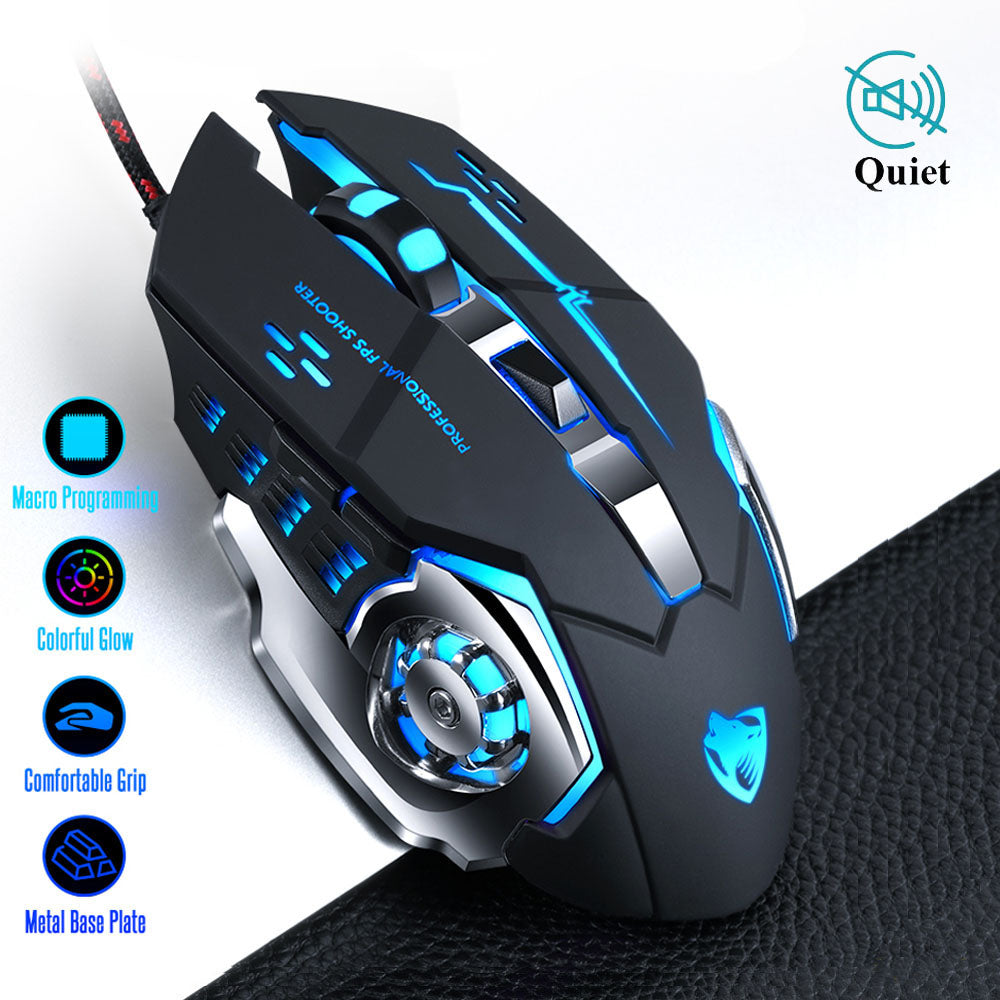 Pro Gamer Gaming Mouse 8D  Adjustable Wired Optical LED Computer Mice USB Cable - Strange Shopper